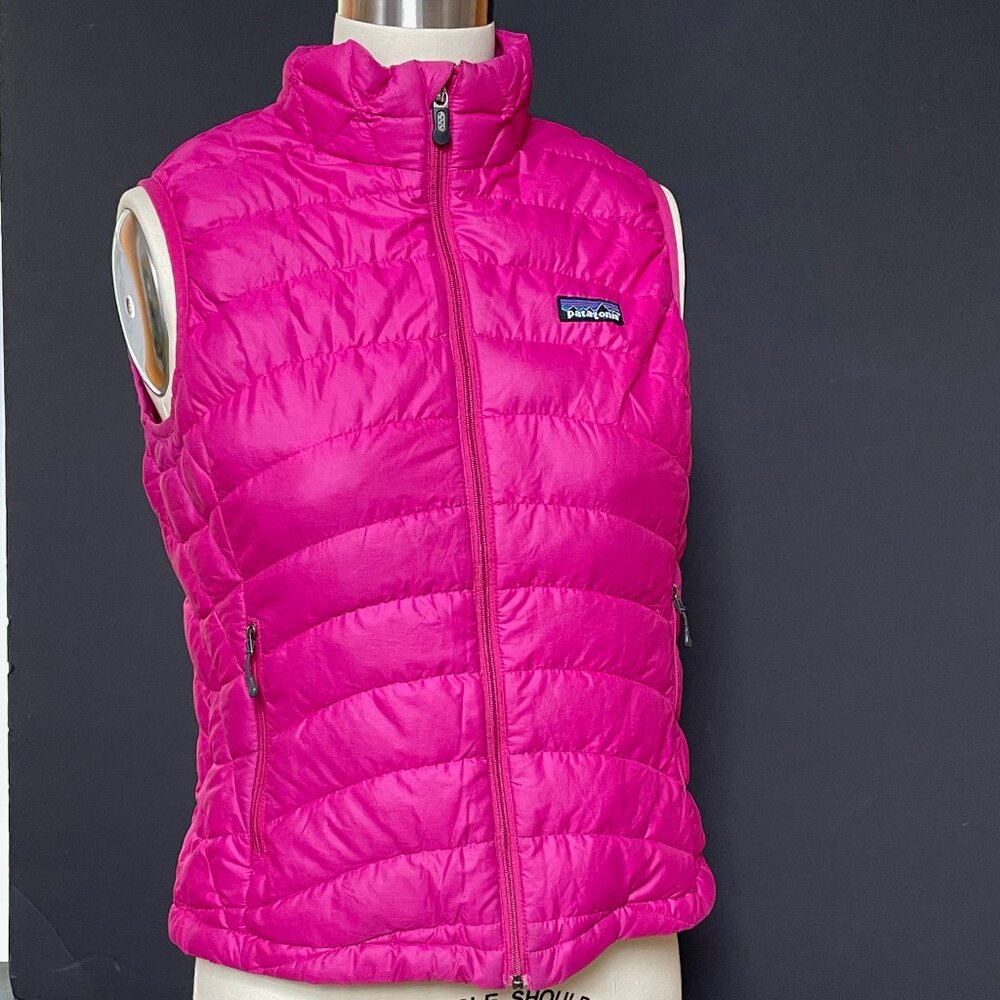 Patagonia pink down puffer vest - women's size M